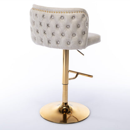 Set of 2 Modern PU Upholstered Swivel Barstools