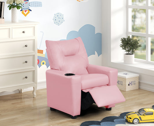 Palmers Pink Kids Recliner with Cupholder
