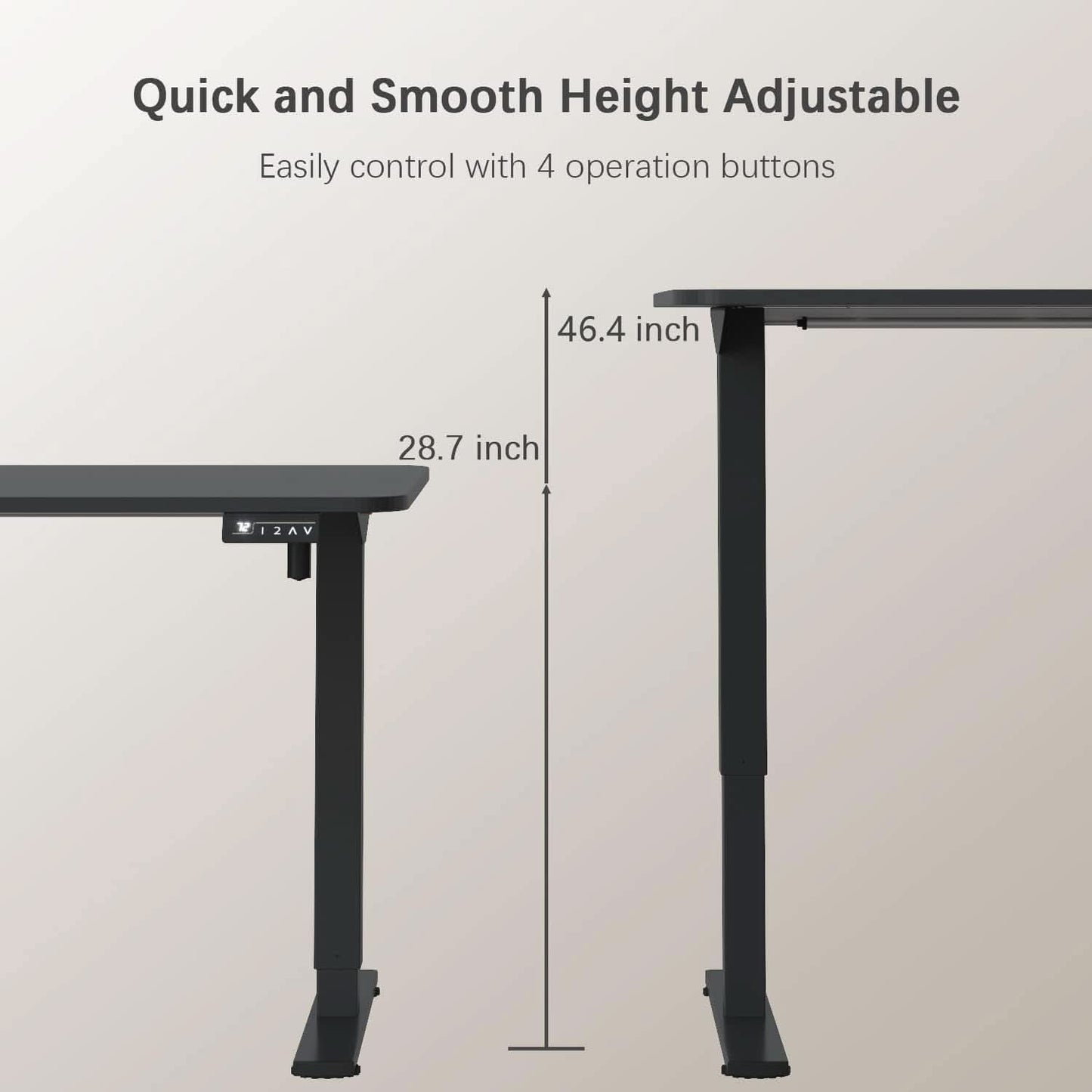 Electric Height Adjustable Standing Desk 55 X 24 Inches-2