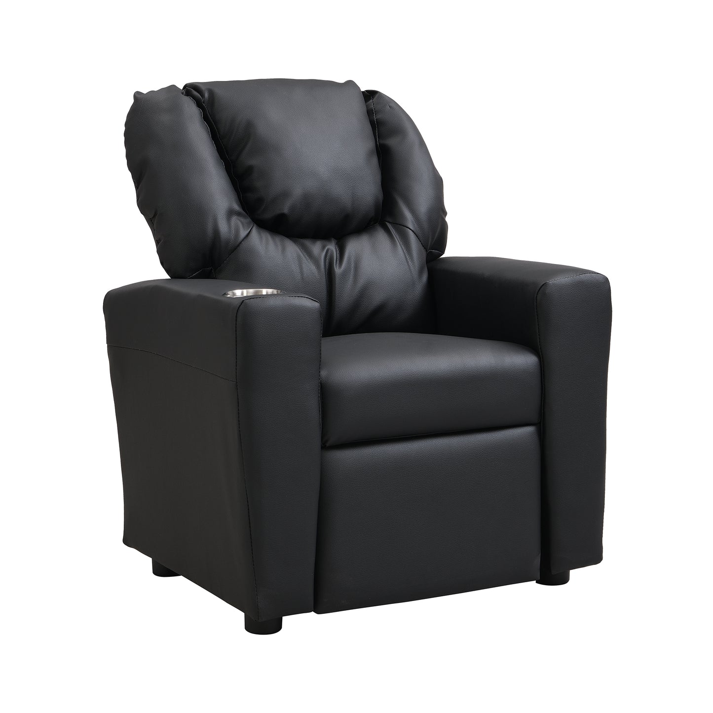 Palmers Black Deluxe Kids Recliner with Cup Holder