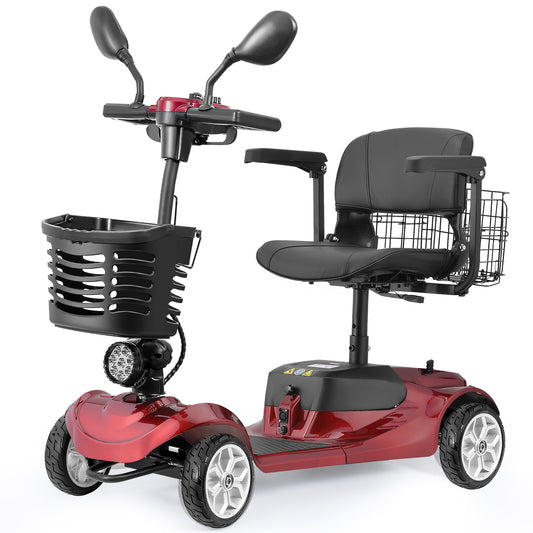 Folding Mobility Scooter for Adult - HEINSY Powered Mobility Scooter All Terrain Motorized Scooter Collapsible with 350W Motor, 12V20AH Dual Lead-Acid Batteries, Ideal for Elderly, Seniors, and Adults